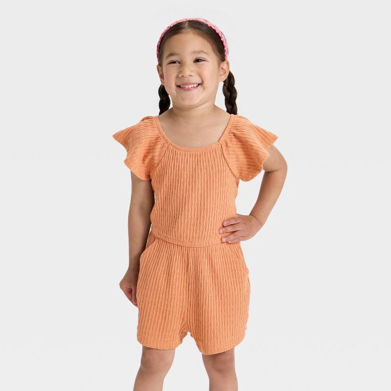 Toddler Girls' Knit Romper - Cat & Jack Light Brown 12M 1 ct | shipt Toddler Girls' Knit Romper - Cat & Jack Light Brown 12M 1 ct | shipt