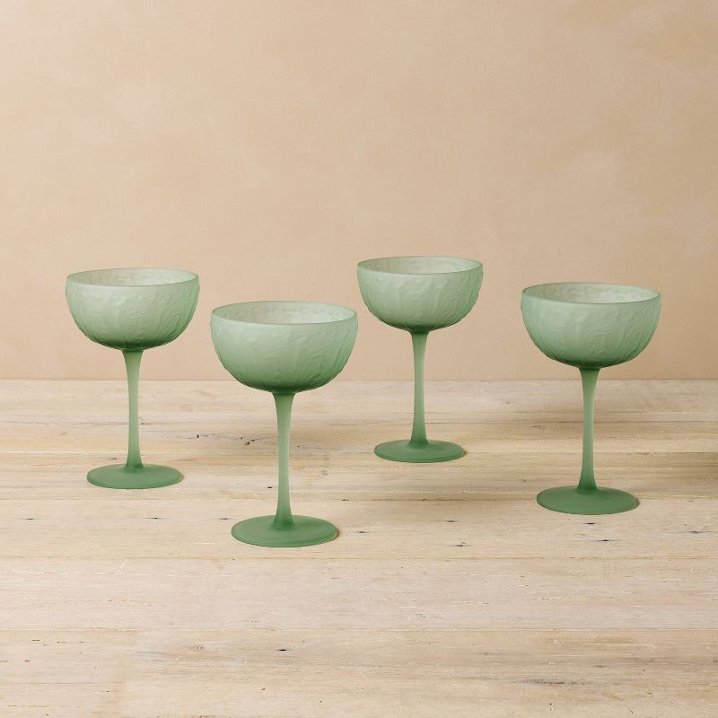 slide 1 of 3, John Derian for Target Set of 4 Coupe Drinkware with Frosted Finish, 1 ct