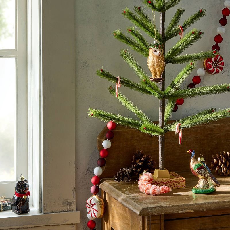 slide 2 of 3, John Derian for Target Glass Owl with Laurel Ornament, 1 ct