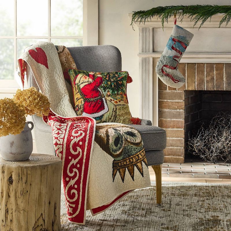 slide 2 of 3, John Derian for Target 18"x18" Santa Pillow, 1 ct