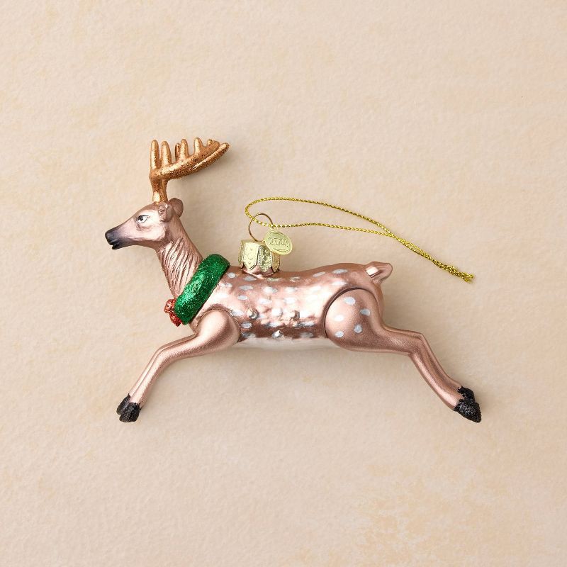 slide 1 of 4, John Derian for Target Glass Deer Ornament, 1 ct