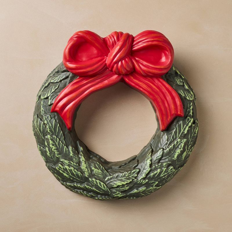 slide 3 of 5, John Derian for Target 16" Wreath with Bow Lit Blow Mold, 1 ct