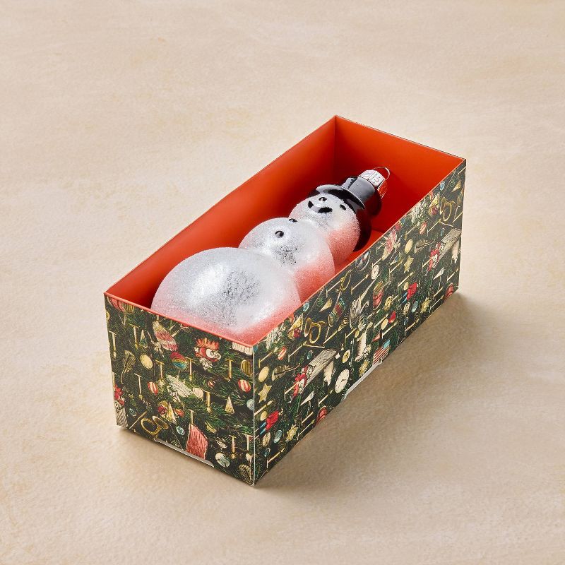 slide 3 of 4, John Derian for Target Glass Snowman Ornament, 1 ct