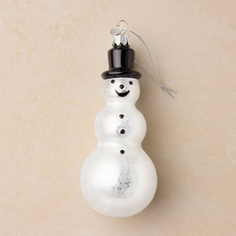 slide 1 of 4, John Derian for Target Glass Snowman Ornament, 1 ct