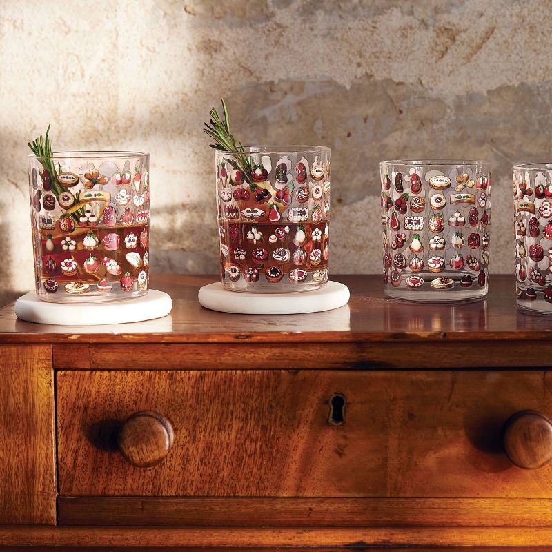 slide 2 of 3, John Derian for Target 4pk Cocktail Glasses Cookie Print, 4 ct