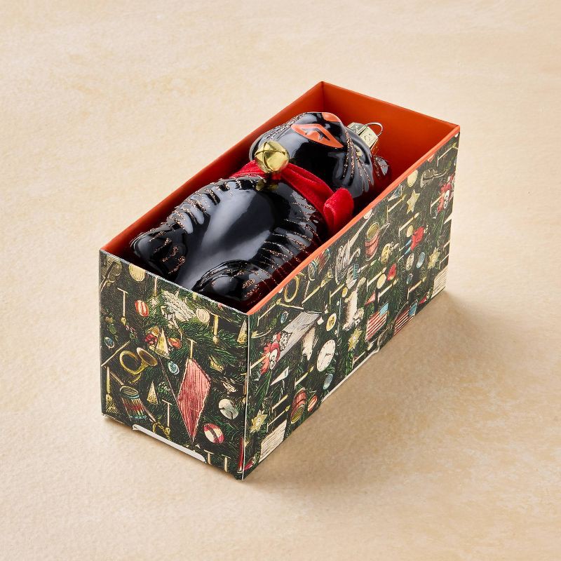 slide 3 of 4, John Derian for Target Glass Halloween Cat Ornament, 1 ct