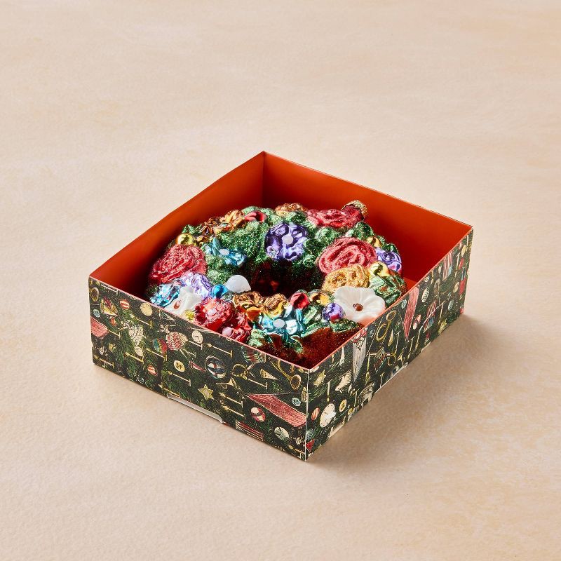 slide 3 of 4, John Derian for Target Glass Wreath Ornament, 1 ct
