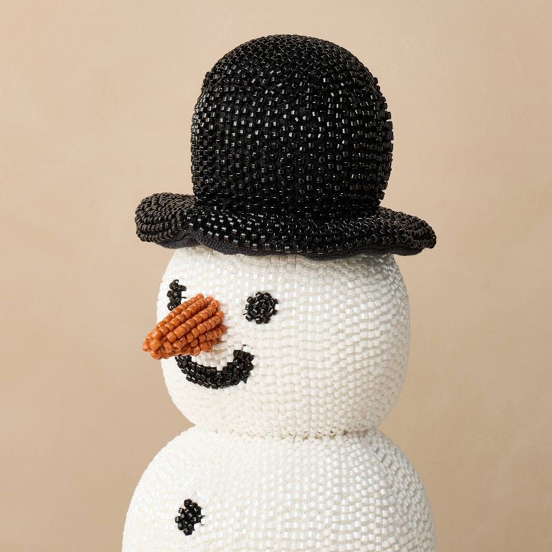 slide 3 of 3, John Derian for Target 13.5" Snowman Beaded Pillow, 1 ct