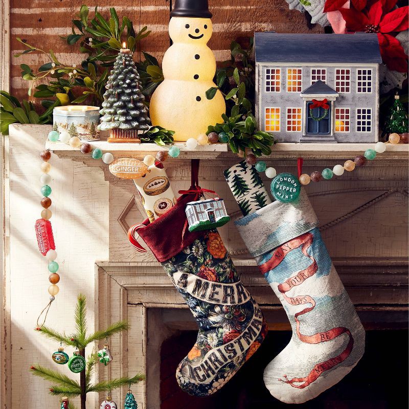 slide 2 of 4, John Derian for Target Merry Christmas Floral Stocking, 1 ct