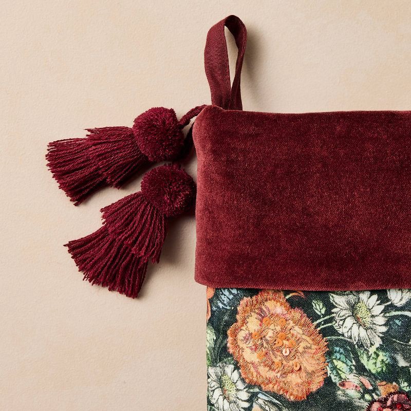 slide 3 of 4, John Derian for Target Merry Christmas Floral Stocking, 1 ct