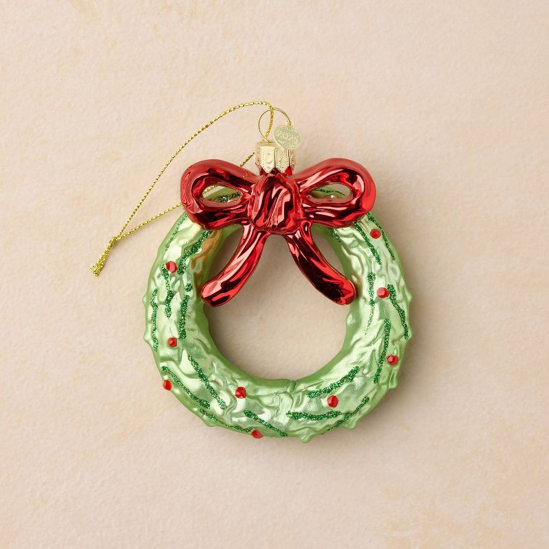 slide 1 of 4, John Derian for Target Glass Wreath Ornament, 1 ct