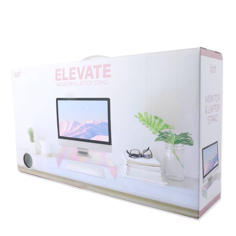 slide 3 of 5, iJoy Elevate Monitor and Laptop Stand for Laptops upto 17” – Opal Sky, 1 ct