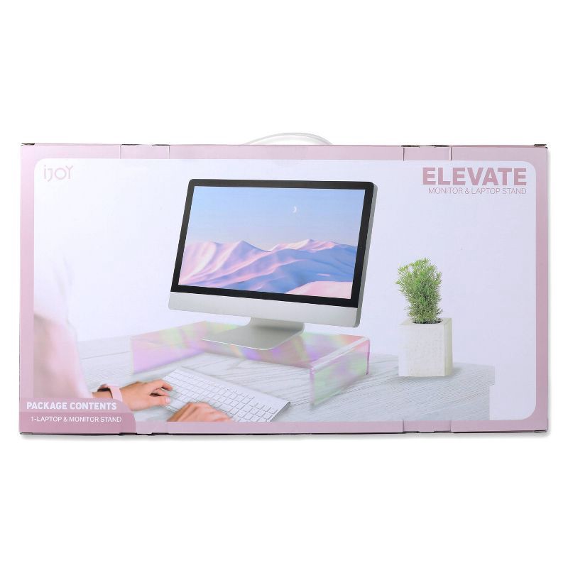 slide 4 of 5, iJoy Elevate Monitor and Laptop Stand for Laptops upto 17” – Opal Sky, 1 ct