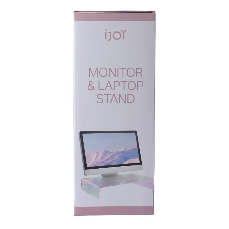 slide 5 of 5, iJoy Elevate Monitor and Laptop Stand for Laptops upto 17” – Opal Sky, 1 ct
