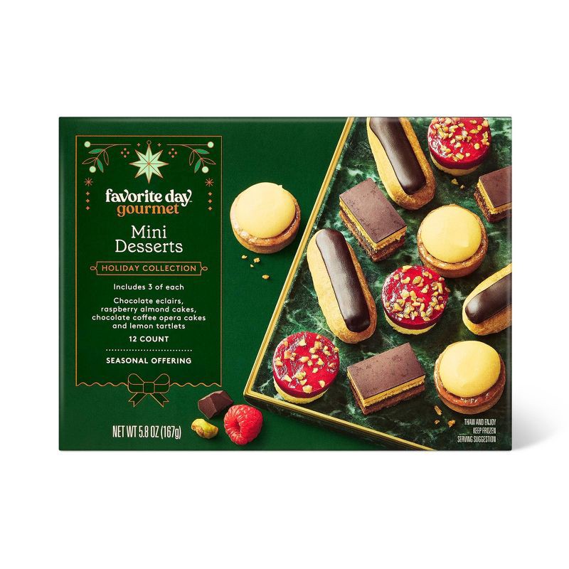 slide 1 of 3, Holiday Mini Frozen Chocolate Lemon & Raspberry Frozen Dessert - 5.9oz/12ct - Favorite Day™, 5.9 oz, 12 ct