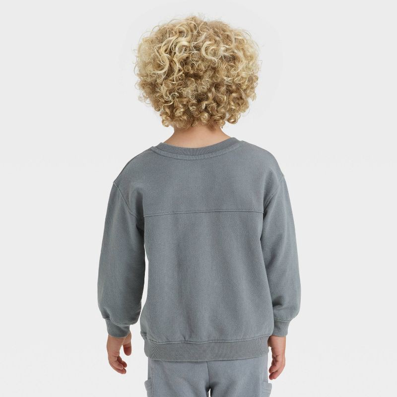 slide 3 of 4, Toddler Boys' Washed French Terry Sweatshirt - Cat & Jack™ Gray 5T, 1 ct