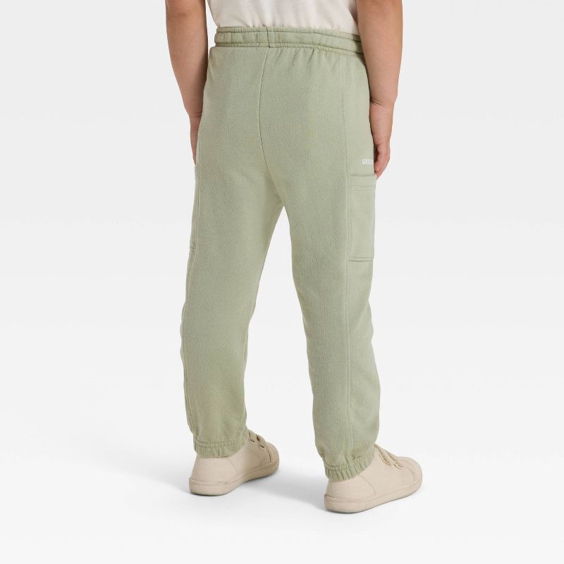 slide 4 of 4, Toddler Boys' Washed French Terry Jogger Pants - Cat & Jack™ Olive Green 18M, 1 ct