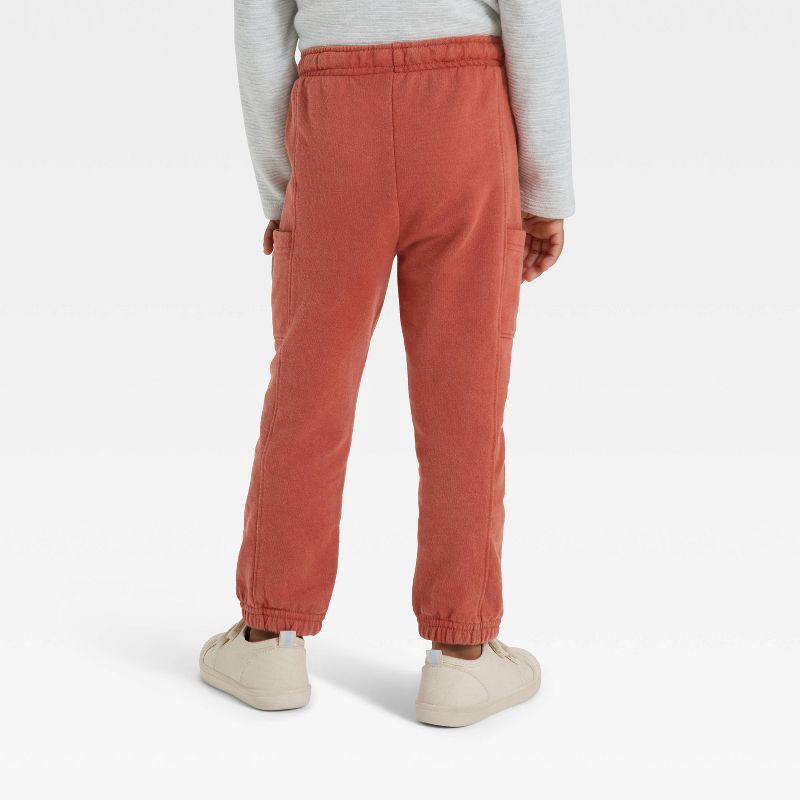 slide 2 of 3, Toddler Boys' Washed French Terry Jogger Pants - Cat & Jack™ Copper Rust 5T, 1 ct