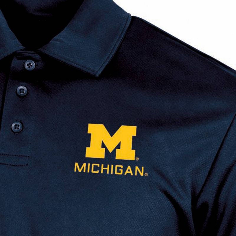 slide 3 of 3, NCAA Michigan Wolverines Men's Polo T-Shirt - XL, 1 ct