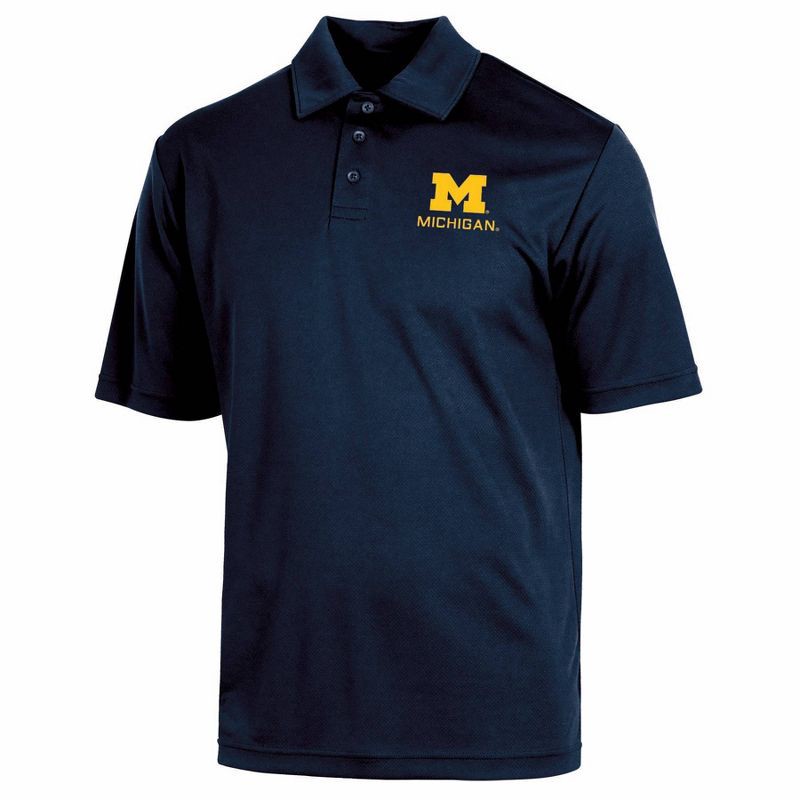 slide 1 of 3, NCAA Michigan Wolverines Men's Polo T-Shirt - XL, 1 ct