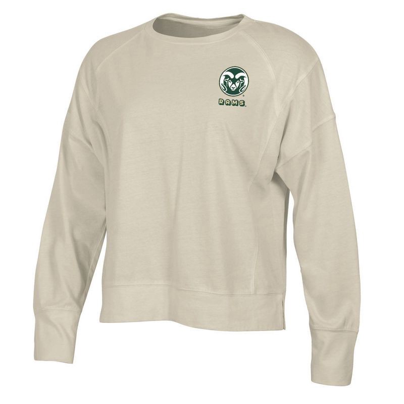 slide 1 of 3, NCAA Colorado State Rams Women's Long Sleeve Cream T-Shirt - S, 1 ct