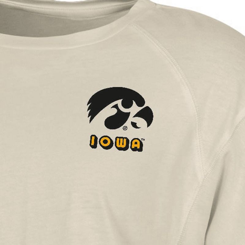 slide 3 of 3, NCAA Iowa Hawkeyes Women's Long Sleeve Cream T-Shirt - S, 1 ct