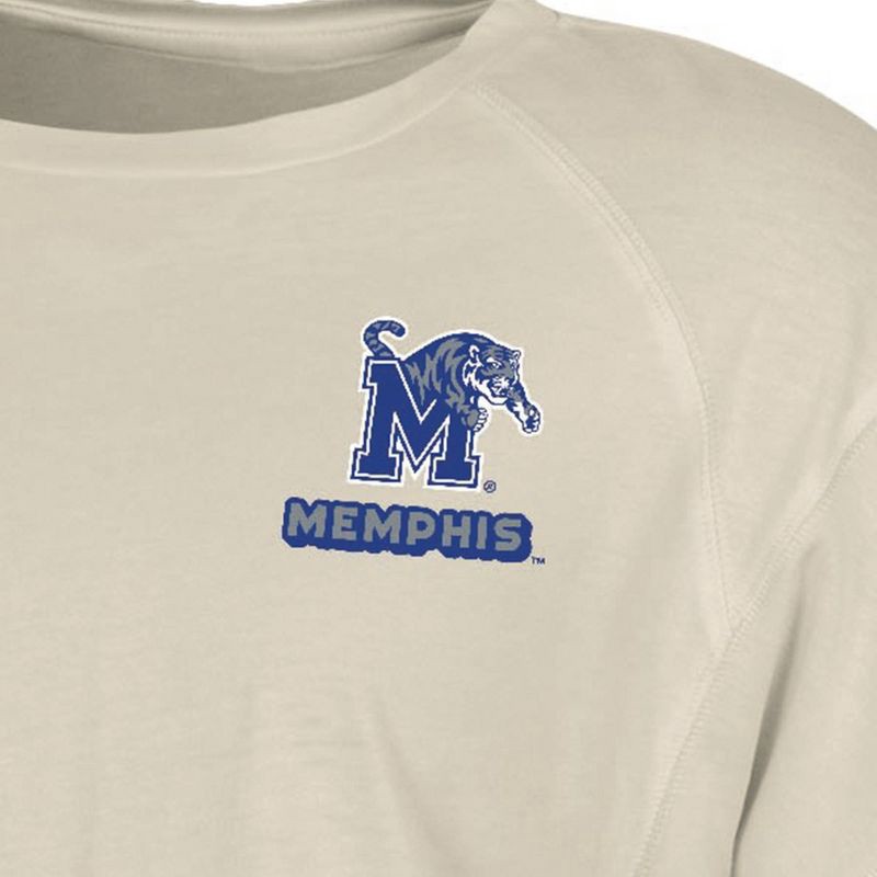 slide 3 of 3, NCAA Memphis Tigers Women's Long Sleeve Cream T-Shirt - M: Cotton-Polyester Blend, Below Hip Length, 1 ct