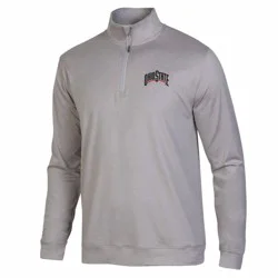 NCAA Ohio State Buckeyes Men's 1/4 Zipped Pullover - M: Lightweight Polyester-Spandex Jersey, Mock Turtle Neck, Long Sleeve