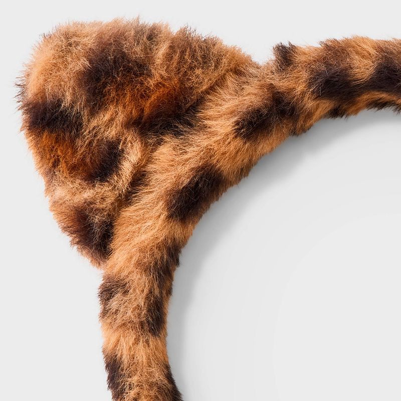 slide 3 of 3, Girls' Leopard Printed Faux Fur Headband - Cat & Jack™, 1 ct