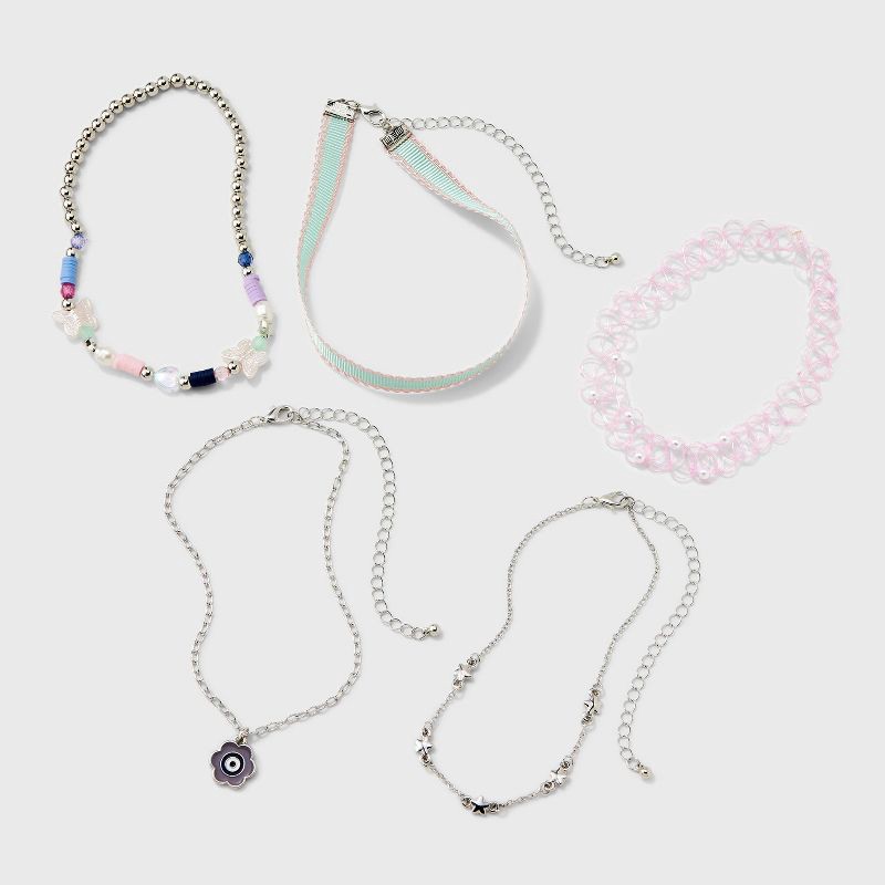 slide 2 of 3, Girls' 5pk Choker Necklace Set - Cat & Jack™, 5 ct