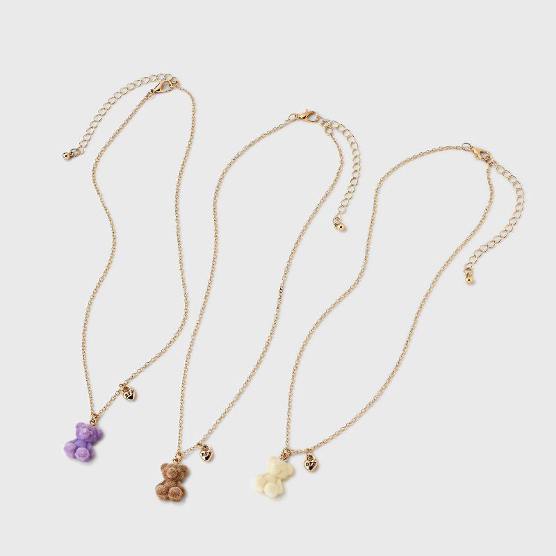 slide 2 of 3, Girls' 3pk BFF Necklace Set - Cat & Jack™, 3 ct