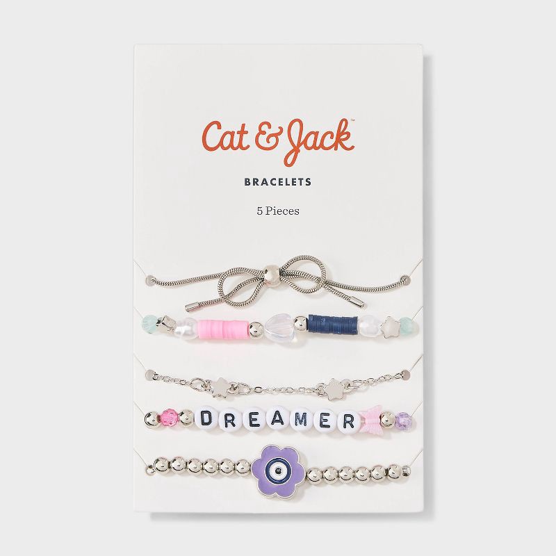 slide 2 of 3, Girls' 5pk Flower Bracelet Set - Cat & Jack™, 5 ct
