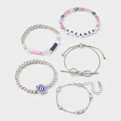 Girls' 5pk Flower Bracelet Set - Cat & Jack™
