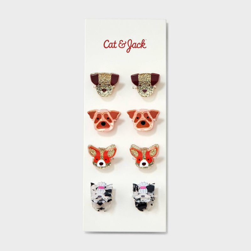 slide 2 of 3, Girls' 8pk Mini Puppy Claw Clip Set - Cat & Jack™, 8 ct