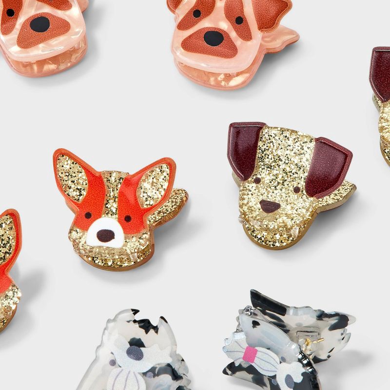 slide 3 of 3, Girls' 8pk Mini Puppy Claw Clip Set - Cat & Jack™, 8 ct