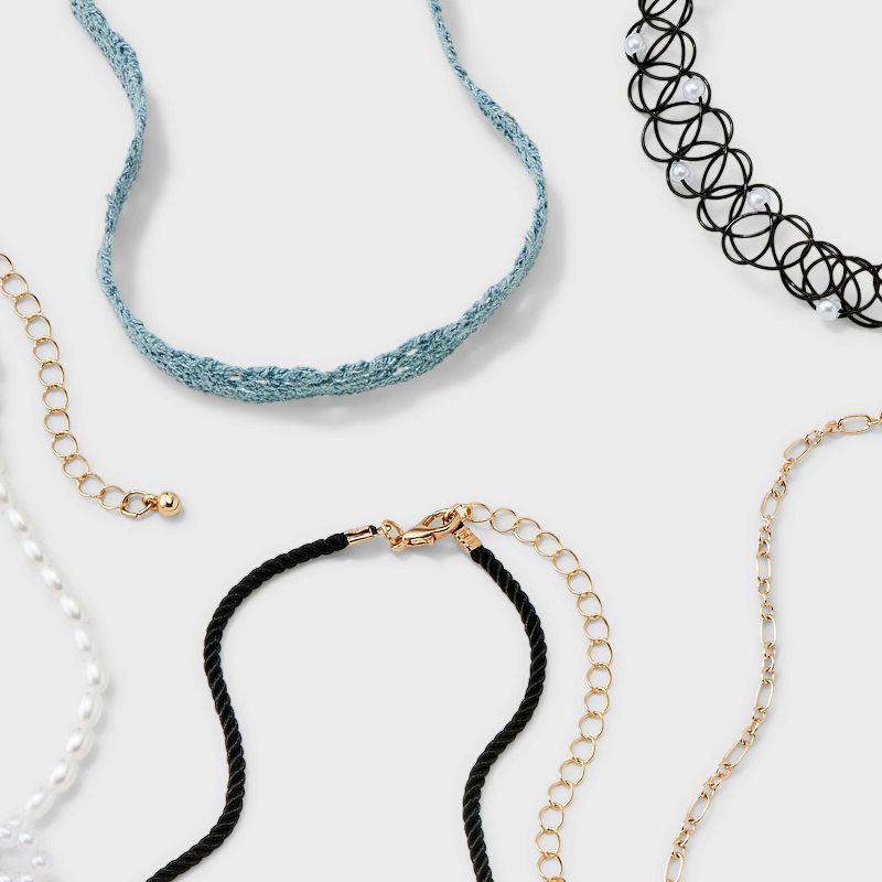 slide 3 of 3, Girls' 5pk Choker Necklace Set - art class™, 5 ct