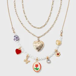 Girls' 3pk Layered Necklace Set - art class™