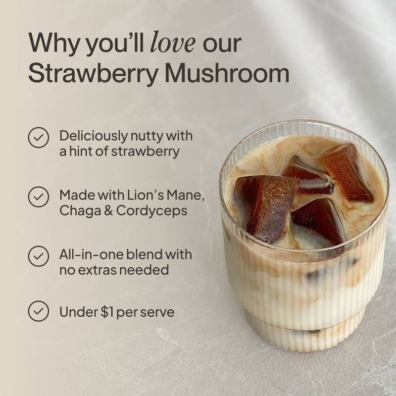 slide 3 of 6, Morning Made Strawberry Blend Mushroom Latte - 2.16oz/12ct, 2.16 oz, 12 ct