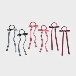 Girls' 6pk Striped Bow Pony Holder Set - art class™