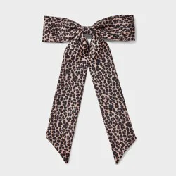 Girls' Satin Leopard Printed Bow - art class™ Black/Brown
