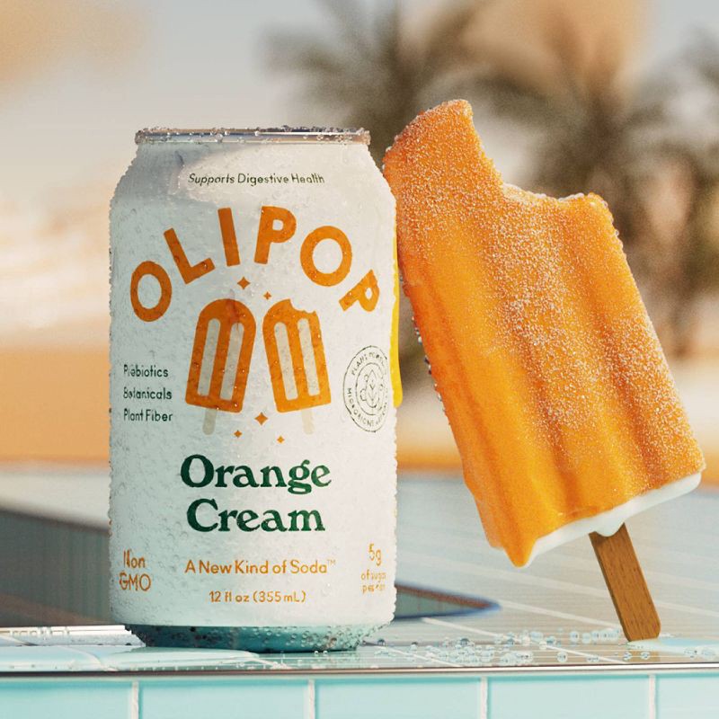 slide 2 of 7, OLIPOP Orange Cream Prebiotic Soda - 12 fl oz, 12 fl oz