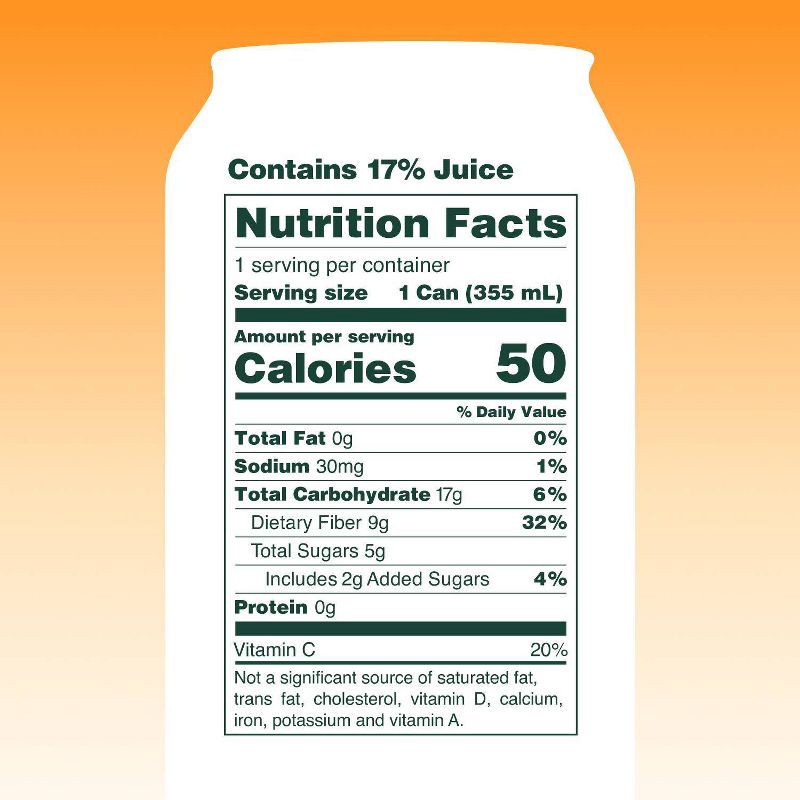 slide 5 of 7, OLIPOP Orange Cream Prebiotic Soda - 12 fl oz, 12 fl oz