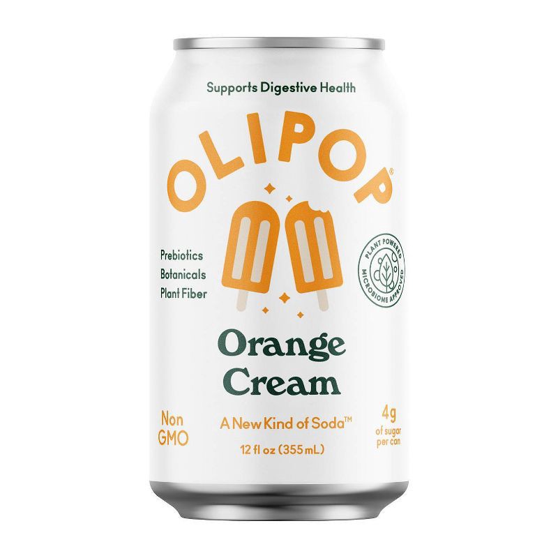 slide 1 of 7, OLIPOP Orange Cream Prebiotic Soda - 12 fl oz, 12 fl oz