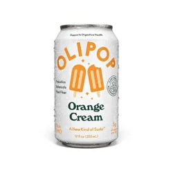OLIPOP 9g Fiber Prebiotic Soda Orange Cream - 12 fl oz Can