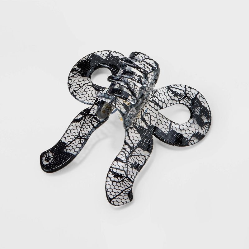 slide 3 of 4, Girls' 2pk Swan and Bow Claw Clip Set - art class™, 2 ct