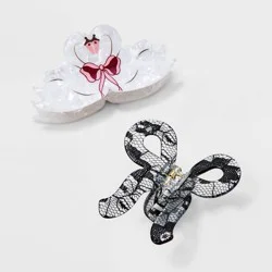 Girls' 2pk Swan and Bow Claw Clip Set - art class™
