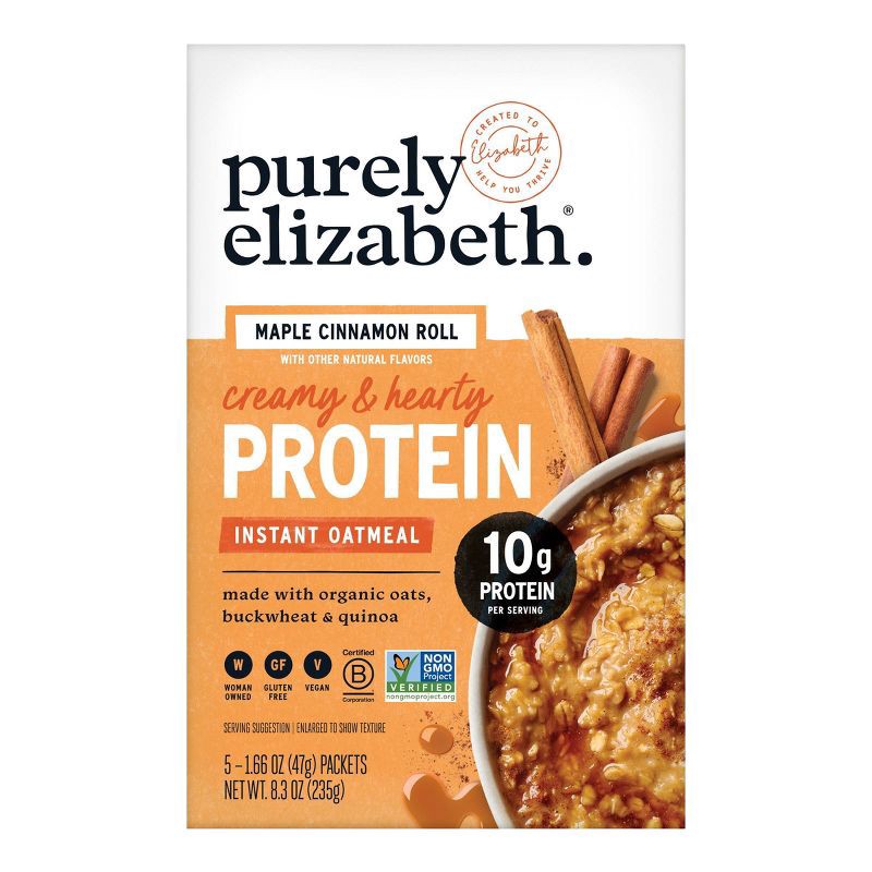 slide 1 of 4, purely elizabeth. Maple Cinnamon Roll Protein Oatmeal - 8.3oz/5ct, 5 ct; 8.3 oz