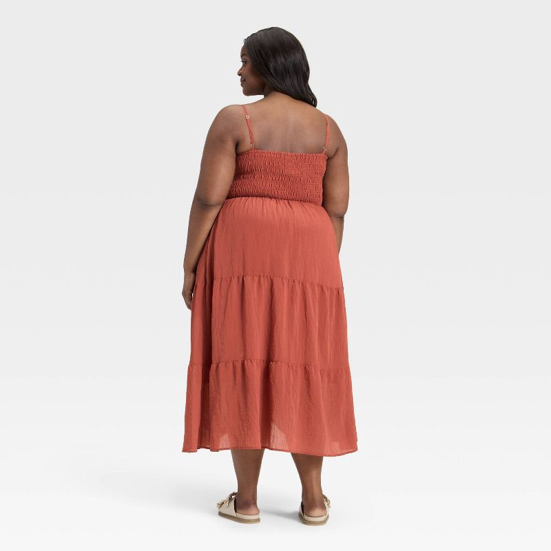 slide 2 of 3, Women's Button-Front Smocked Maxi Sundress - Universal Thread™ Red XXL, 1 ct