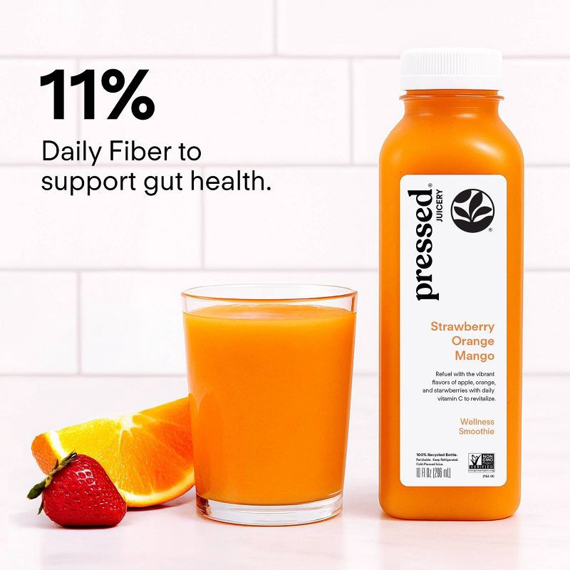 slide 6 of 7, Pressed Juicery Strawberry Orange Mango Wellness Smoothie - 10 fl oz, 10 fl oz