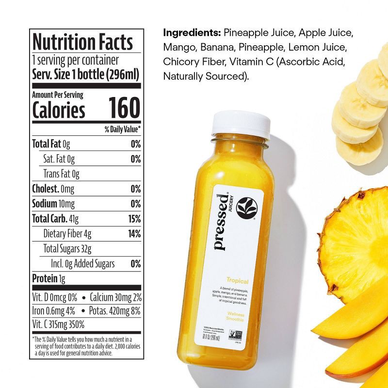 slide 2 of 7, Pressed Juicery Tropical Wellness Smoothie - 10oz, 10 oz